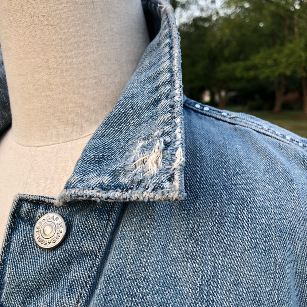 Distressed Gap Denim & Rhinestone Jacket - Picture 11 of 15